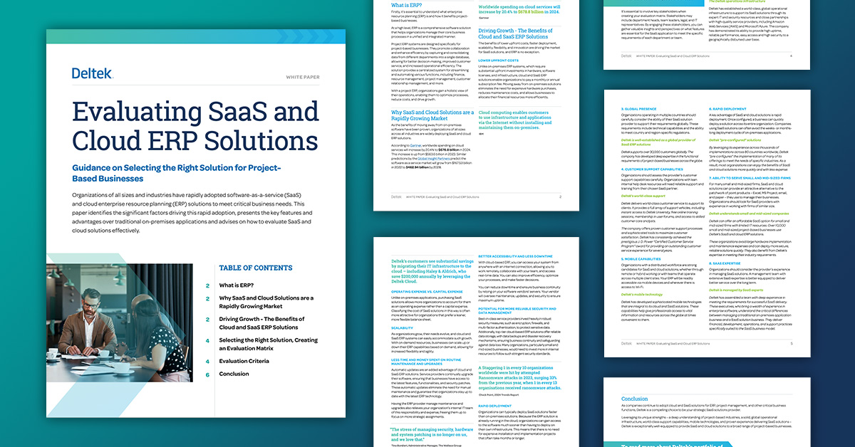 Evaluating SaaS and Cloud ERP Solutions