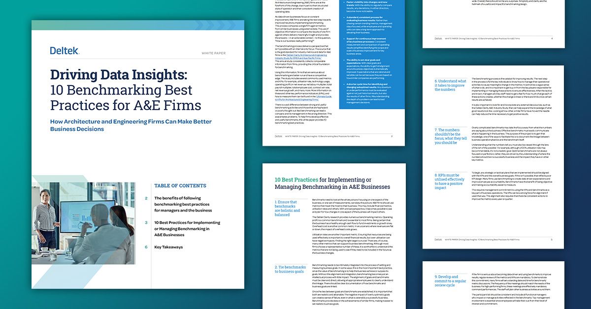 Driving Data Insights: 10 Benchmarking Best Practices for A&E Firms