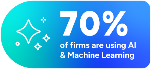 70% of firms are using AI & Machine Learning