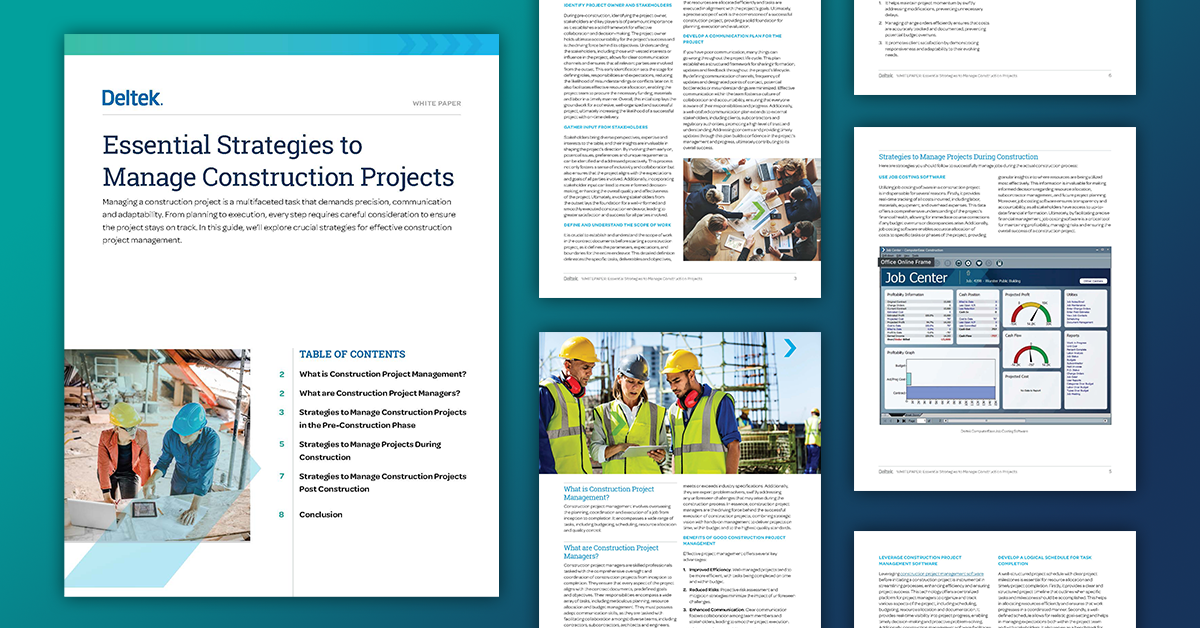 Key Strategies to Manage Construction Projects