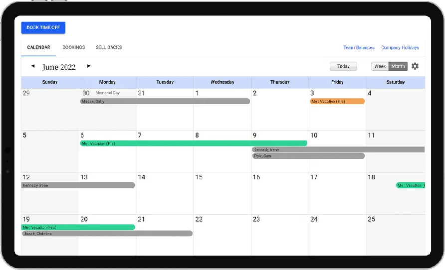 Time Off Calendar